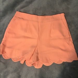 Salmon scalloped boutique shorts